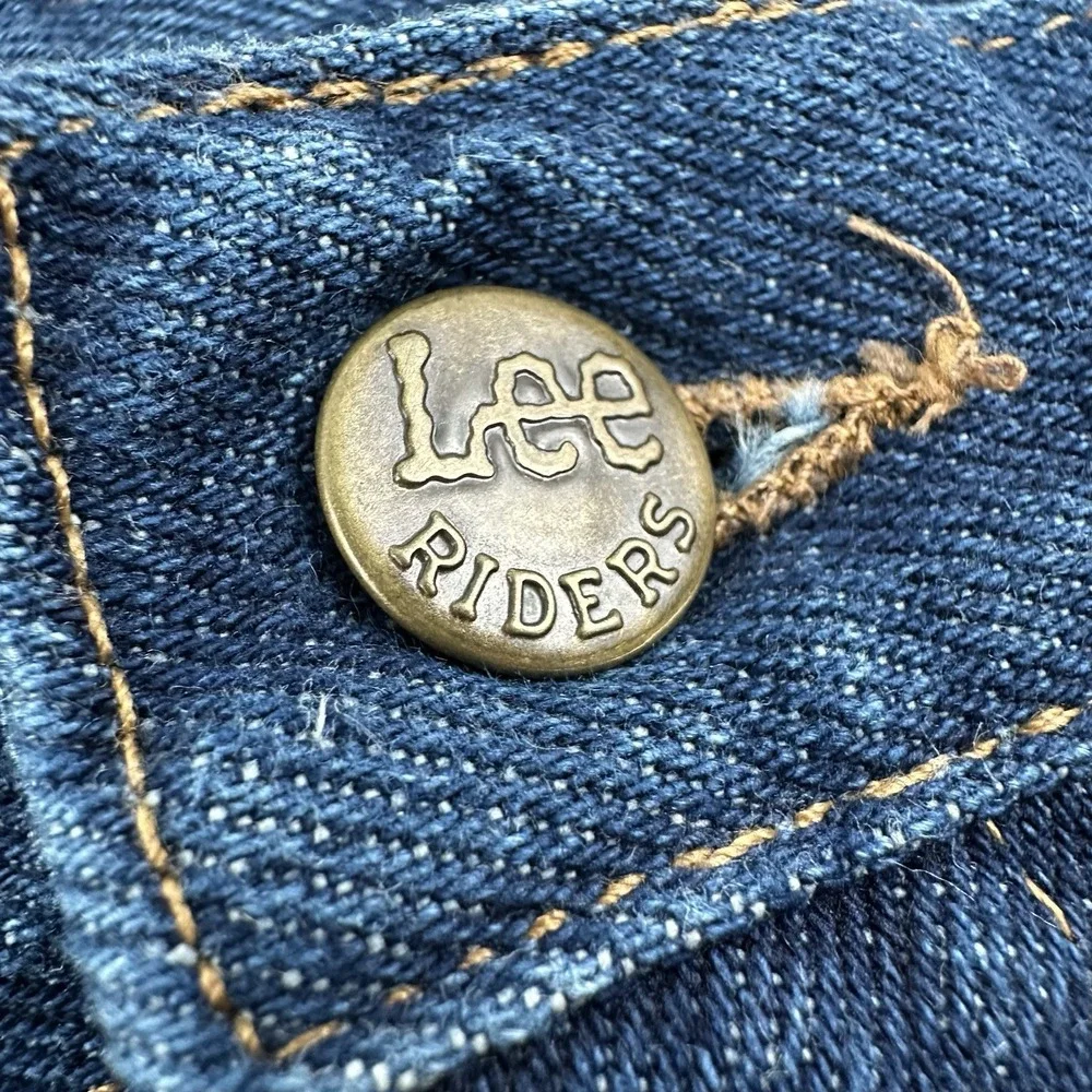 Vintage Lee Riders Jeans Mens Fits 39x32 Medium Blue Denim Union‎ Made In USA